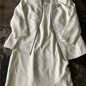 Stained - cara mia 2 piece cream rhinestone maxi dress with matching blazer